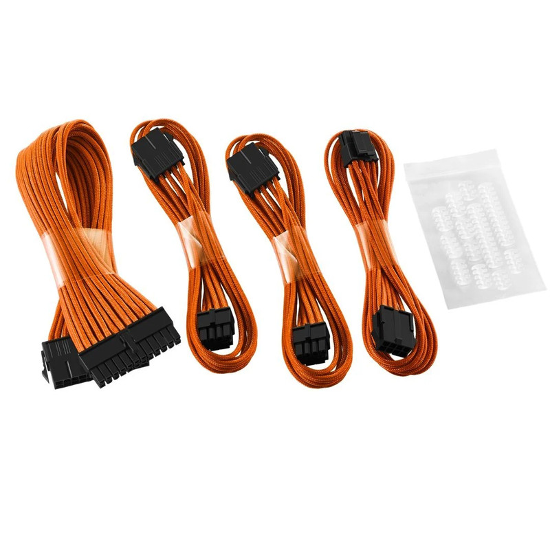 CableMod - Basic ModFlex Dual 6+2 Sleeved Cable Extensions - Orange - كابل